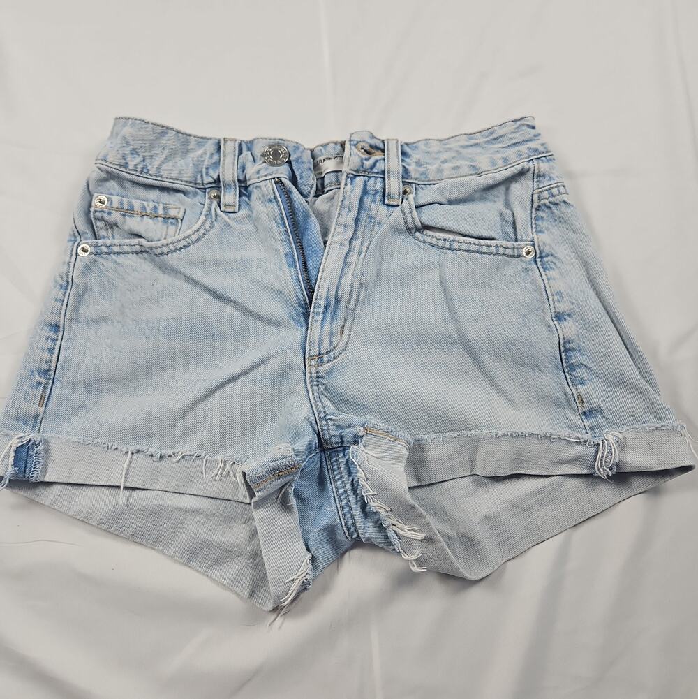 Garage Denim Distressed Ripped Mom Women's Jean Shorts Size 00 Light Blue